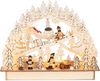 BRUBAKER LED Schwibbogen 3D Lichterbogen - Schlittenfahrt im Wald - Holz Weihnachtsbeleuchtung (1-tlg), 22 x 32 x 9 cm - Handbemalte Figuren - Weihnachtsdeko für Tisch Bild 2