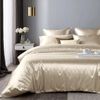 Cozyor Bettwäsche Satin glänzend 135x200, 155x200, 155x220, 200x200cm mit Reißverschluss, Satin, beige Driftwood, 3 teilig, glänzend Satin, Bettbezug + Kissenbezug 40x80, besonders weich Bild 5