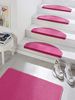 Kurzflor Stufenmatten Treppenteppich Uni Fancy - 23 x 65 x 0,7 cm, Pink Bild 1