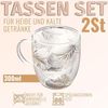 KVOTA Thermoglas Doppelwandiges Glas 2-er Set je 300 ml Thermogläser Design „Tropen“, 2-tlg, Glas, Tropen-design, doppelwandig Bild 3