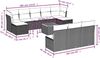vidaXL 11-tlg. Garten-Sofagarnitur mit Kissen Schwarz Poly Rattan 3223864 Bild 3