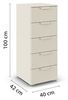 rauch Aditio Box, Kommode, 5 Schubladen, mit Softclose-Funktion, Farbe Beige, BxHxT 40x100x42cm Bild 3