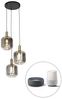 Qazqa Pendelleuchte Zuzanna, Dimmbar, LED wechselbar, Extra-Warmweiß, QAZQA Hängeleuchte, e27, Gold, Glas, Design Bild 2