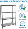 Simonrack Schwerlastregal, Lagerregal, 150 x 80 x 50 cm, Metallregal, Kellerregal, Biegestelle 180 kg, 4 Fachböden, Anthrazit/Verzinkt - Simonclick Bild 5