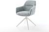 Drehstuhl Pejo-Flex Chenille Pastellblau Kreuzgestell breit Weiß 360° drehbar Wippfunktion Taschenfederkern Bild 2