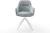 Drehstuhl Pejo-Flex Chenille Pastellblau Kreuzgestell breit Weiß 360° drehbar Wippfunktion Taschenfederkern Bild 3