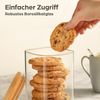 Praknu Vorratsglas Vorratsdosen mit Deckel luftdicht Glas - 3er Set Vorratsgläser eckig, Borosilikatglas, (Set, 3-tlg), Aufbewahrung Küche Lebensmittel aus Glas rechteckig mit Bambusdeckel Bild 5