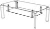 Alberto Couchtisch: Modernes Design aus Sicherheitsglas & Metall, 100x42x60cm, mit 2 Ablagen, Einfach zu montieren, Stilvoll & Praktisch Bild 5
