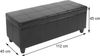 Aufbewahrungs-Truhe Sitzbank Kriens, Leder + Kunstleder, 112x45x45cm FSC®-zertifiziert ~ grau Bild 3