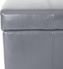 Aufbewahrungs-Truhe Sitzbank Kriens, Leder + Kunstleder, 112x45x45cm FSC®-zertifiziert ~ grau Bild 5