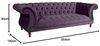 Ivette Sofa 3-Sitzer Samtvelours Purple Buche Nussbaumfarben Bild 2