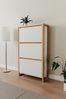 Finori Denver 49A Schuhkipper, weiß / Dekor Artisan Oak | Maße: B x H x T ca. 70 x 125 x 25 cm Bild 2