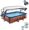 EXIT Swimming Pool rechteckig 300 x 200 x 65 cm braun inkl. Sonnendach Bild 3