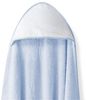 Baby BadePoncho 1x1 m Bademantel Kapuzenbademantel PUNTO DE CRUZ LISO Blau & Lätzchen für Neugeborene 100% Baumwolle Bild 2