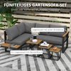 Outsunny Sitzgruppe 5tlg. Gartenmöbel-Set Gartengarnitur mit Ecksofa Doppelsofa Couchtisch, (Gartenlounge-Set, 5-tlg, Balkonmöbel-Set), für Terrasse, Balkon, Grau Bild 3