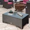 Outsunny Gartentisch Garten Beistelltisch Polyrattan (Balkontisch, 1-St, Couchtisch), Schwarz 85 x 50 x 39 cm Bild 2