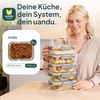 uandu home Frischhaltedose Glasbehälter mit Deckel, Frischhaltedosen Glas mit Deckel, (glasdosen mit deckel set, glas tupper mit deckel, glass food container, frischhaltedosen mit deckel glas, glasdose mit deckel, Borosilikatglas mit Deckel, Meal prep ... Bild 2