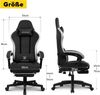 GTPLAYER Gaming Stuhl Ergonomischer Gaming Sessel Schreibtischstuhl mit Stoffoberfläche, Federsitzkissen, Verbindungsarmlehnen und Fußstütze schwarz Bild 3