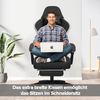 GTPLAYER Gaming Stuhl Ergonomischer Gaming Sessel Schreibtischstuhl mit Stoffoberfläche, Federsitzkissen, Verbindungsarmlehnen und Fußstütze schwarz Bild 4