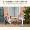 Outsunny Sitzgruppe Bistro-Set, wetterbeständig, (Gartengruppe, 3-tlg, Gartenmöbel-Set), Stahl, Sand+Dunkelgrau Bild 5