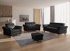 CAVADORE Echtleder 3er-Sofa Ammerland / Landhaus-Sofa mit Federkern + Kopfteilverstellung / 186 x 84 x 93 / Leder Schwarz Bild 2