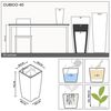LECHUZA CUBICO Premium 40 silber metallic 18195 Bild 3