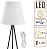 Spetebo LED Solarleuchte Stehlampe für Außen und Innen mit 32 LED, Dämmerungssensor, LED fest integriert, kalt weiß, Solar Standleuchte auf 3 Beinen auch per USB aufladbar Bild 3