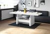 designimpex Couchtisch Aversa H-111 Weiß Hochglanz Schublade höhenverstellbar ausziehbar, Funktionstisch, Wohnzimmertisch, Tisch, Esstisch, Sofatisch, Schublade Bild 1