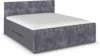 rauch Bett Holga, Polsterbett, mit Polster-Kopfteil, mit 2 Sockelschubkästen für mehr Stauraum, Farbe Webstoff Charocal/Grau metallic, Schwarz, Liegefläche 180x200cm