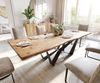 Esstisch Edge 260x100 Akazie Natur Spider Flachstahl Schwarz Live-Edge Bild 2