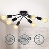 Vintage Deckenleuchte Retro Industrial Decken-Lampe 6-flammig schwarz rustikal Bild 2