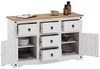 Sideboard Campo im Mexiko Stil, Kommode aus Kiefer massiv, weiß lasiert, 5 Schubladen und 2 Türen Bild 4