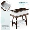 COSTWAY Beistelltisch mit klappbarer Tischplatte, schmaler Sofatisch aus Gummiholz, Nachttisch Klapptisch für Wohnzimmer, Schlafzimmer, 60 x 30 x 60 cm, Dunkelbraun Bild 3