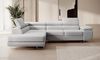Selsey STEVIL - Ecksofa L-Sofa mit Schlaffunktion, Bettkasten, Ottomane links, Veloursbezug Grau Bild 2