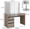 Schminktisch-Set Sherry Greige 120 cm mit Hocker Vicco Bild 3