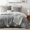 BEDSURE Bettwäsche 220x240 3teilig Bettbezug - Bettwäsche-Sets 220x240 cm mit 2 Kissenbezüge 80x80 cm, ÖKO-TEX Bettwäsche Set Muster Grau Zweige für Doppelbett mit Reißverschluss Bild 2