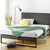 Zinus Christina 36 cm Bettgestell mit Plattform und gepolstertem Kopfteil, Holzlattenrost, Einfache Montage (150x200 cm, Grau) Bild 3