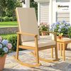 Outsunny Schaukelstuhl mit hoher Rückenlehne, Kissen (Schaukelsessel, 1 St), für Garten Balkon Hof Terrasse 60 x 89 x 107 cm Beige Bild 2