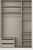 Rauch Möbel Alabama Schrank Kleiderschrank Weiss Hochglanz, Seidengrau mit Spiegel, 3-türig, Inklusive Zubehörpaket Premium, 2 Kleiderstangen, 7 Einlegeböden, 2 Schubkästen, BxHxT 136 x 229 x 54 cm Bild 3
