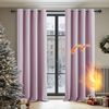 Deconovo Verdunkelungsgardinen mit Ösen Thermogardine Kälteschutz Gardinen Blickdicht, 260x140 cm(HöhexBreite), Hellpink, 2er Set Bild 2