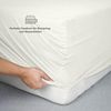 Blumtal Luxus Spannbettlaken 200x200 Boxspringbett bis 40cm Höhe - Oeko-Tex Zertifizierte Baumwoll Bettlaken 200x200 Boxspringbett - Spannbettlaken 200x200 Baumwolle - Ivory Bild 5