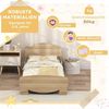 AIYAPLAY Kinderbett mit Bären-Design, Schutzgitter (Jugendbett, 1-tlg, Spielbett für 3-6Jahre Kinder), für Kinderzimmer 143,5 x 80 x 55 cm Naturholz Bild 5