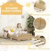 AIYAPLAY Kinderbett mit Bären-Design, Schutzgitter (Jugendbett, 1-tlg, Spielbett für 3-6Jahre Kinder), für Kinderzimmer 143,5 x 80 x 55 cm Naturholz Bild 4