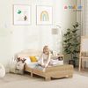 AIYAPLAY Kinderbett mit Bären-Design, Schutzgitter (Jugendbett, 1-tlg, Spielbett für 3-6Jahre Kinder), für Kinderzimmer 143,5 x 80 x 55 cm Naturholz Bild 2