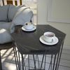 Hanah Home Industrial Side Table with Metal Legs, Marble & Black Finish, 40 x 62 x 35 cm | 100% Melamine Coated Particle Board, 18 mm Thick | Perfect for Hotel & Modern Spaces Bild 4