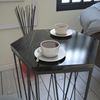 Hanah Home Industrial Side Table with Metal Legs, Marble & Black Finish, 40 x 62 x 35 cm | 100% Melamine Coated Particle Board, 18 mm Thick | Perfect for Hotel & Modern Spaces Bild 3
