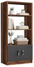 Dmora Bücherregal Haris 63,6 x 37,6 x 140 cm Braun 3 Böden 2 Türen Bild 3