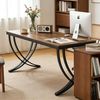 LITTLE TREE Computertisch für 2 Personen, extra lang, Chefschreibtisch, großer Bürotisch für Zwei Personen, Doppel-Schreibtisch aus Holz, Arbeitszimmer für Zuhause, Schwarz und rustikales Braun Bild 4