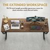 LITTLE TREE Computertisch für 2 Personen, extra lang, Chefschreibtisch, großer Bürotisch für Zwei Personen, Doppel-Schreibtisch aus Holz, Arbeitszimmer für Zuhause, Schwarz und rustikales Braun Bild 5