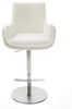 Barstuhl Clea-Flex Bouclé Soft Beige Drehfuß höhenverstellbar Edelstahl Silberfarben Bild 3